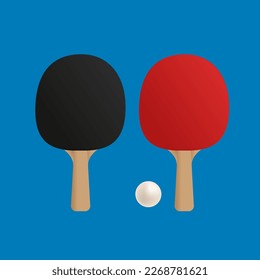 Two rackets for playing table tennis. Illustration on white background.