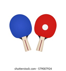 Two rackets for table tennis. Vector illustration isolated on white background.