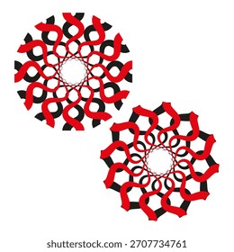 Dos anillos radiales. Figuras de círculo geométricas. Estallido de estrella Abstractas. Vector fondo oscuro