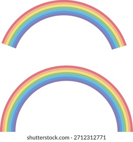 Two Rainbow Illustration Patterns Colorful Sky Set