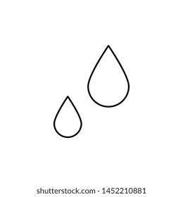 two raindrops thin line icon on white background. simple flat vector rainy weather symbol. eps 10