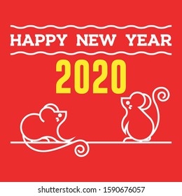 two rat look happy new year background