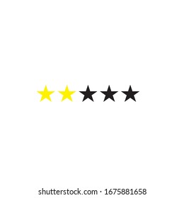 ICONO DE DOS ESTRELLAS DE CALIFICACIÓN, VECTOR DE ICONO DE ESTRELLA DE CALIFICACIÓN