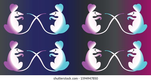 Two rats or mice communicate seamless pattern