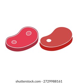 Two Raw Steaks Illustration Set
