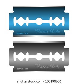 Two razor blades isolated on white background