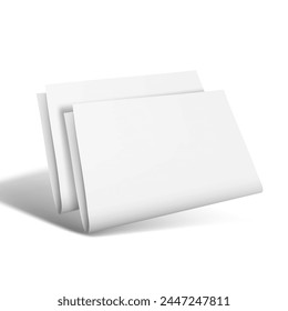 Two Realistic 3D Clear White Brochure Mock Up. EPS10 Vector