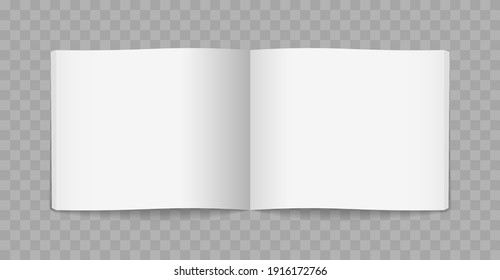 Two realistic blank books can be used for promo, catalogs, brochures, magazines. Mockup template is ready for your design. Blank flying magazine cover, book, booklet, brochure. Vector illustration.