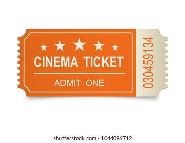 Two realistic cinema tickets on the white backgraund. Vector illustration