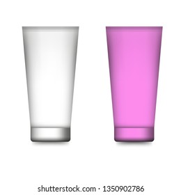 Two realistic cosmetic tubes, vector illustration