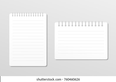 Two realistic notebooks isolated on white background 