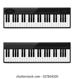 Two realistic synthesizer. vector illustration