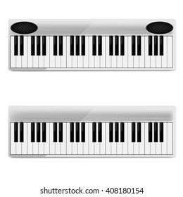 Two realistic synthesizer. vector illustration