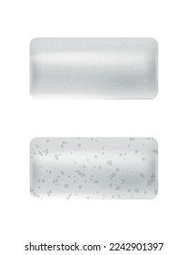 Two realistic unwrapped spearmint chewing gum pads isolated vector illustration