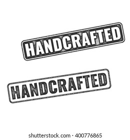 Two realistic vector Handcrafted grunge rubber stamps isolated on white background