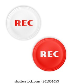 two rec buttons on white background, vector, eps