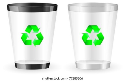 Two recycle bin on white background. Vector illustration.
