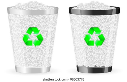 Two recycle bin on white background. Vector illustration.