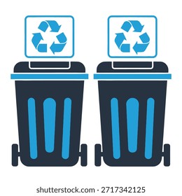 Dos contenedores de reciclaje uno al lado del otro que promueven la conciencia ambiental y las prácticas de sostenibilidad