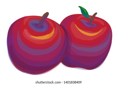Two red apples placed beside each other
