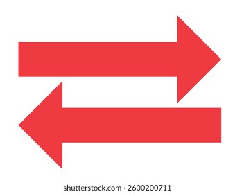 Two Red Arrows Indicating Exchange and Direction
