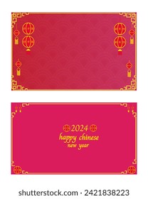 zwei rote Hintergründe chinesischer Neujahrsbilder mit Laternen. Muster abstraktes Design.