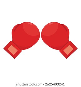 Two red boxing gloves placed opposite each other, symbolizing a boxing match, competition, or fight