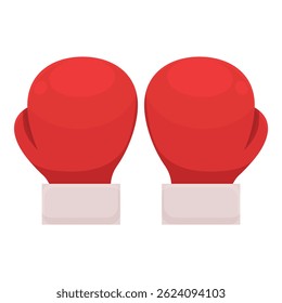 Two red boxing gloves waiting to be used for a boxing match or training session