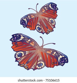 two red butterflies