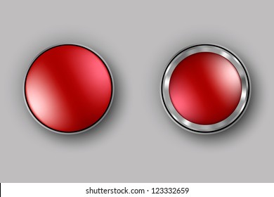 two red buttons realistic vector