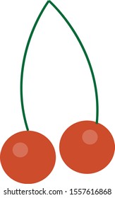 two red cheries graphic vector