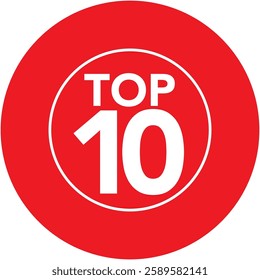 two red circle for winner award text title with word top 10 white color.