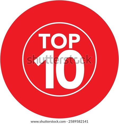 two red circle for winner award text title with word top 10 white color.