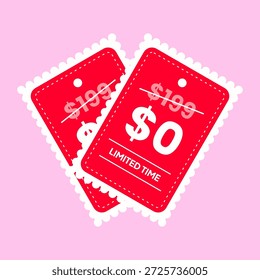 Two red coupons with discounted prices and limited time offer