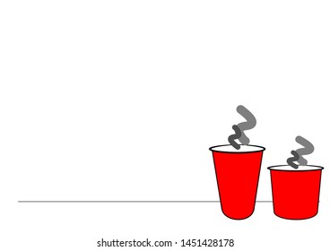 two red cup on white isolate