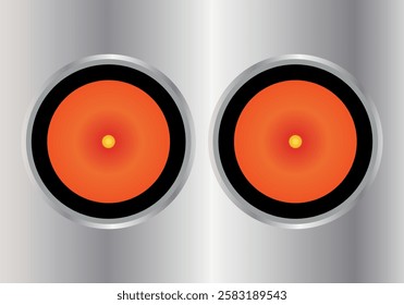 Two red and dark robot eyes