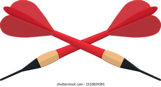 Zwei rote Darts, Illustration, Vektorgrafik auf weißem Hintergrund.