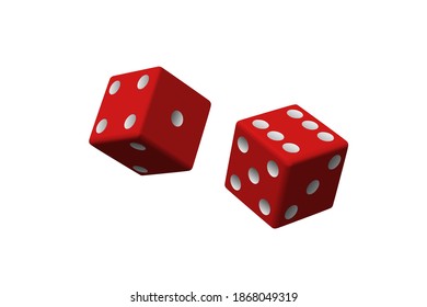 Two Red dice in design vector