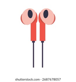 Dois fones de ouvido vermelhos com pontas pretas