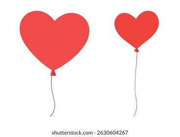 Two Red Heart Balloons Design Template