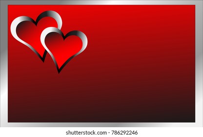 two red heart for valentines day