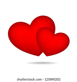 Two red hearts