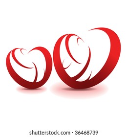 Dos corazones rojos