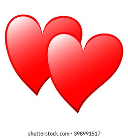 two red hearts