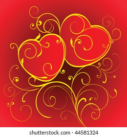 Two red hearts.