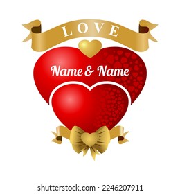 Dos corazones rojos y un corazón amarillo.
Diseño de dibujo de un par de corazones rojos. Se puede usar para gafas, tazas, invitaciones, decoraciones, pegatinas, etc.