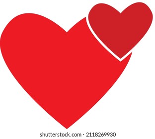Zwei rote Herzen, Vektorgrafik (Herzschlag des Valentins)