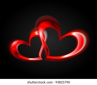 Two red hearts. Vector illustration eps 10