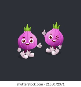 two red onion cartoons are happily promoting your sale