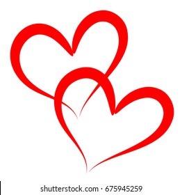 Abstract Pair of Red Hearts - Vectorjunky - Free Vectors, Icons, Logos ...